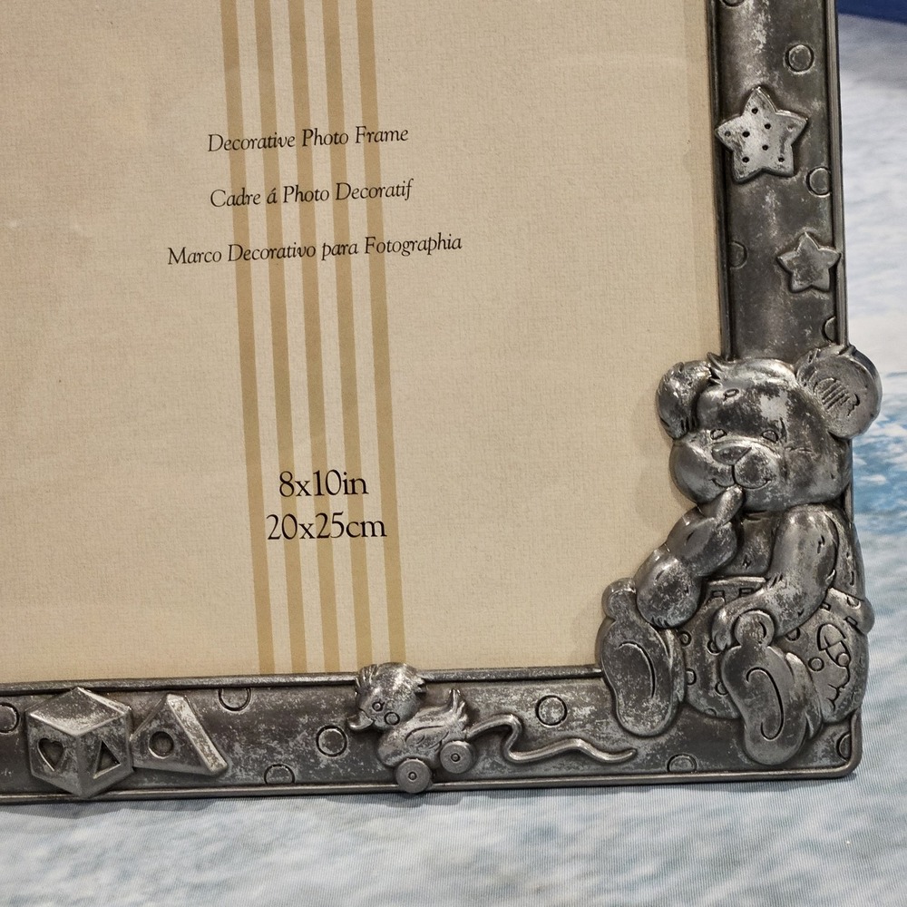 Silver Baby Picture Frame 8x10 Decorative Nursery Heirloom Keepsake Frame - Picture 3 of 4